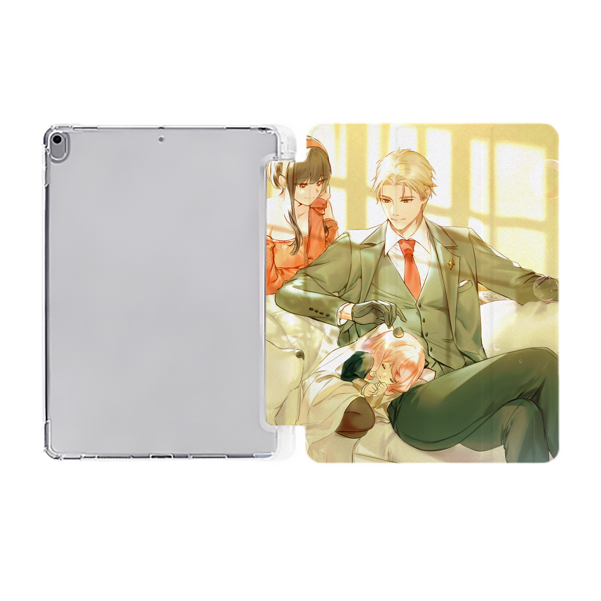 （画像用） SPY×FAMILY间谍家家酒 IPad ケース ペン収納付き 三つ折りスタンド PUレザー×シリコン 対応機種9.5/10.5/10.9インチ